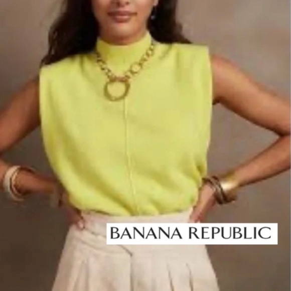 Banana Republic Sweaters - Banana Republic Bright Yellow cashmere sweater, XL, GP1516